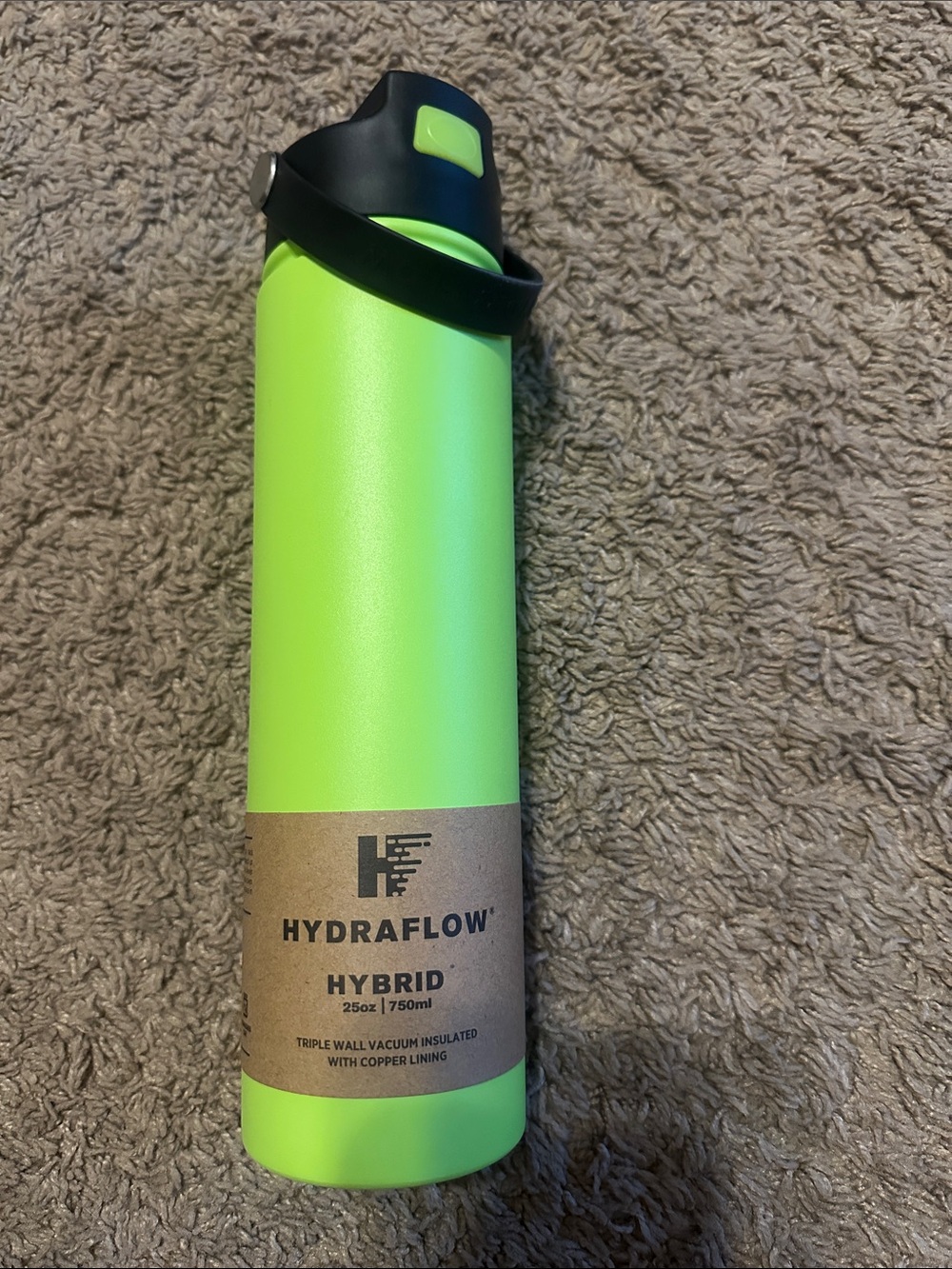 Hydraflow Hybrid 25oz Green Insulated Water Bottle
